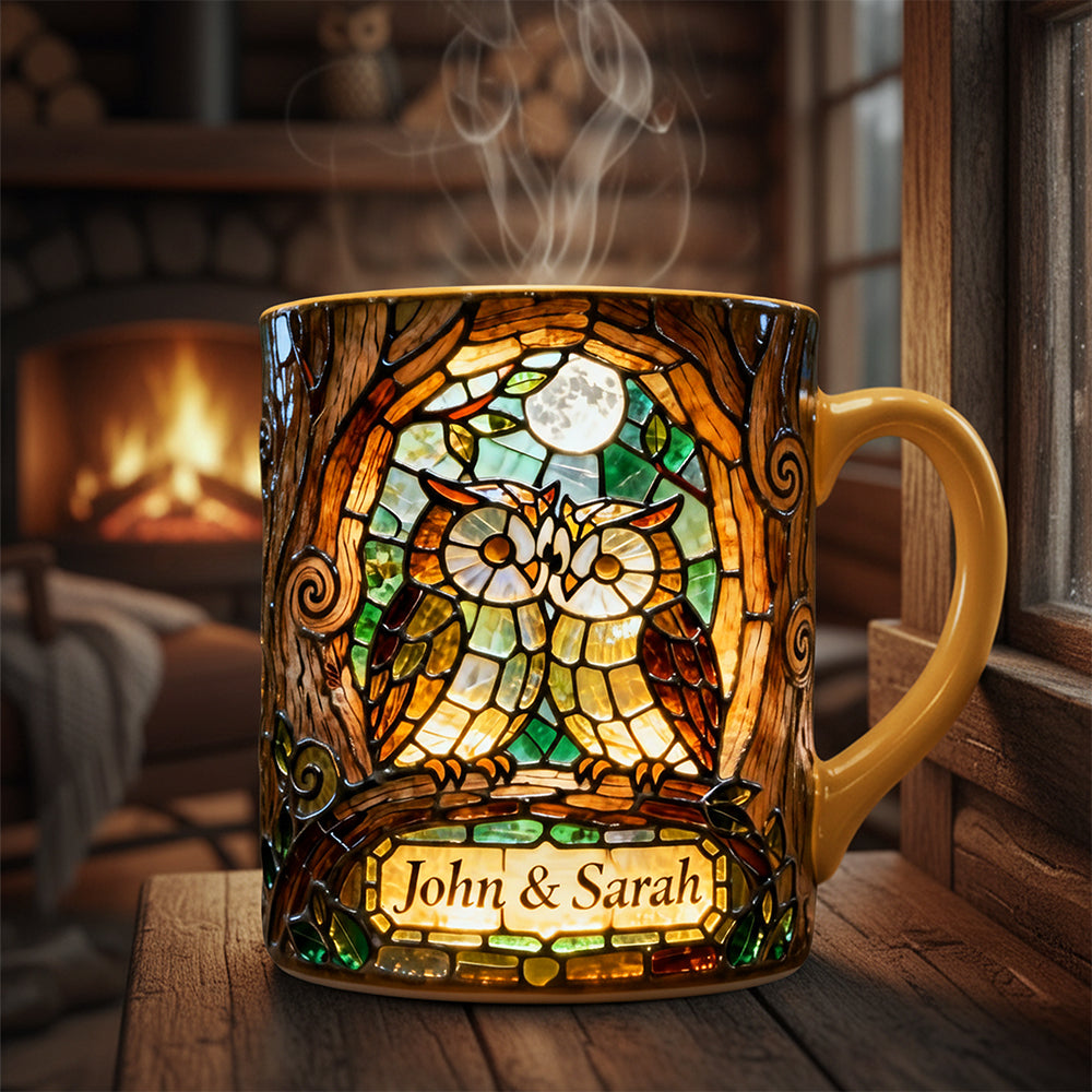 Owl Couple Valentine Coffee Mug - Personalized Gifts For Couple 03hyta160126 - Coffee Mug - GoDuckee