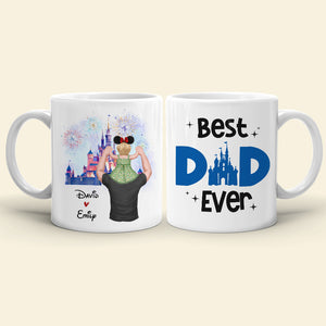 Best Dad Ever, Gift For Dad, Personalized Mug, Kid On Dad's Shoulder Mug, Father's Day Gift 02DNHN040523HH - Coffee Mug - GoDuckee