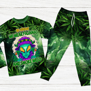 Gifts For Weed Lovers Pajama Set 03totn051224 On Sunday We Smoke Weed - Pajama Set - GoDuckee