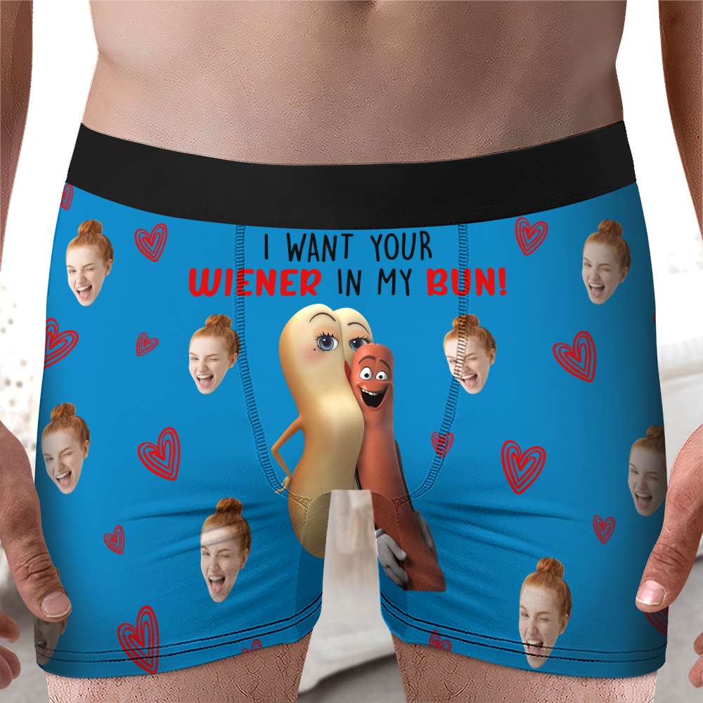 Personalized Gifts For Men Boxer Briefs I Want Your Wiener In My Bun 06naqn080124 - Boxer Briefs - GoDuckee