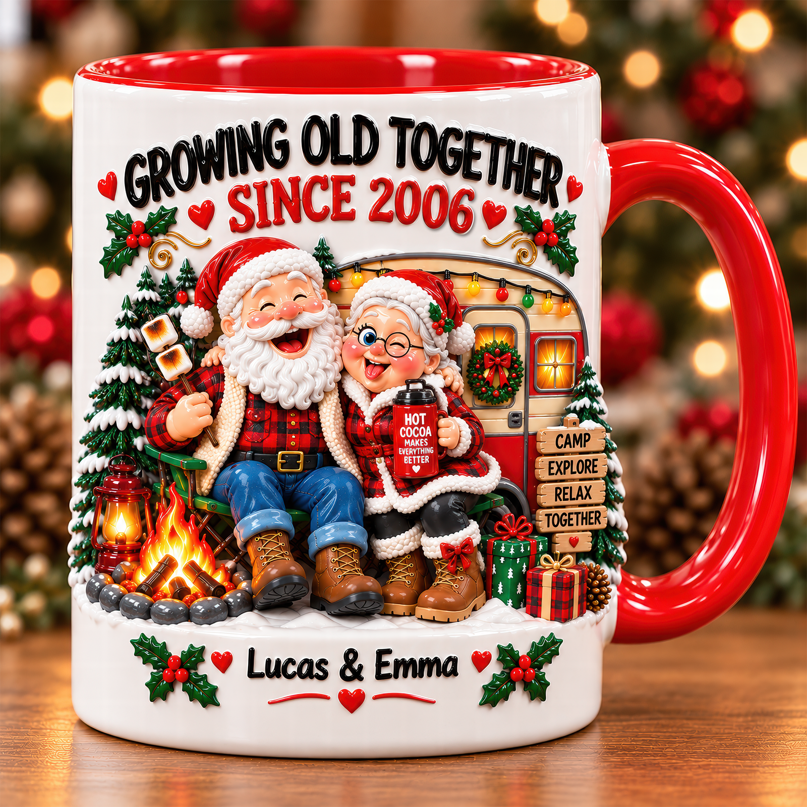 Old Camping Couple Coffee Accent Mug - Personalized Gifts For Couple Coffee Mug 01TOQN221026 - Coffee Mug - GoDuckee