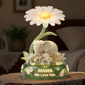Elephant Mom Acrylic Light Box - Personalized Gifts For Mother and Grandma 03namg260226 - Light Box - GoDuckee
