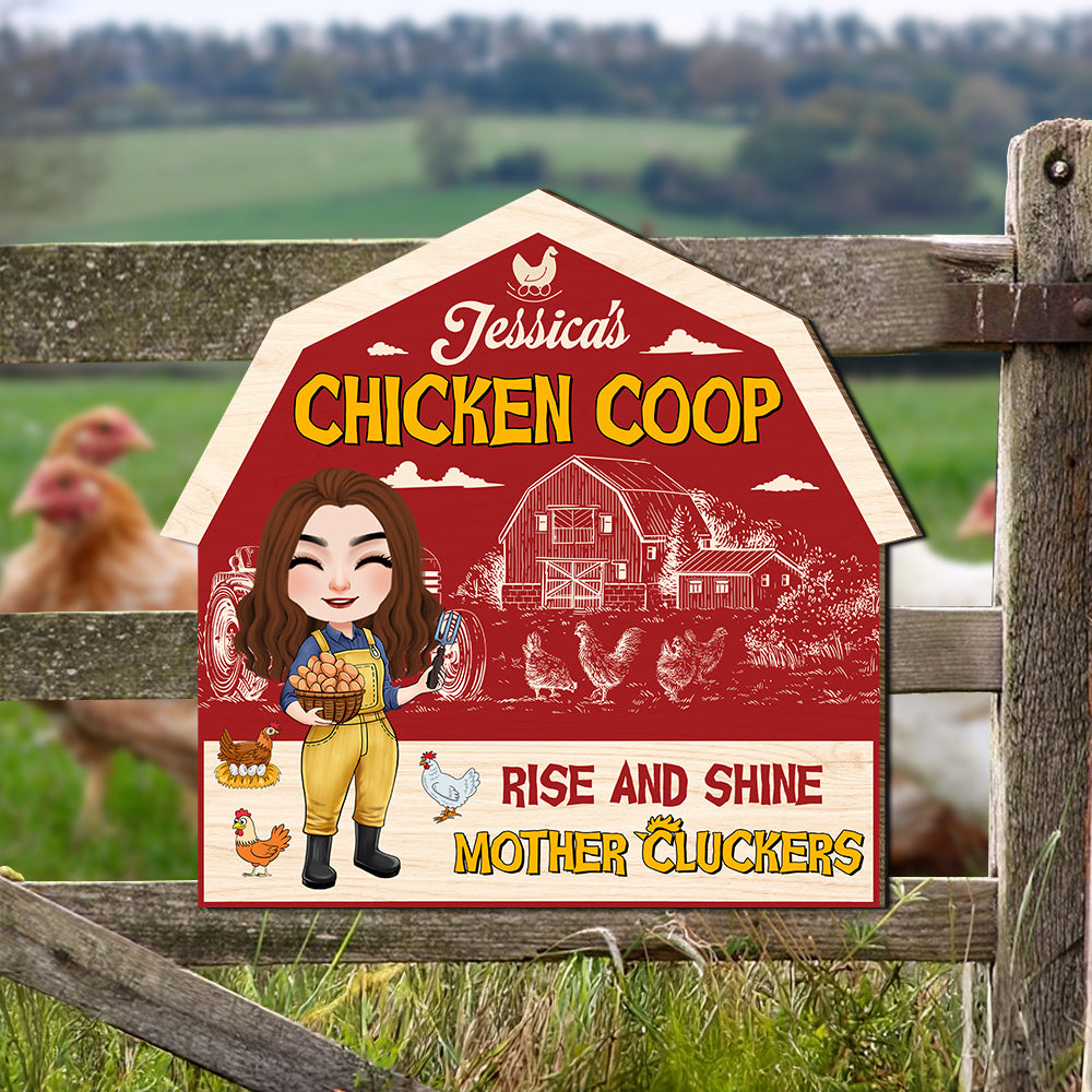 Personalized Gifts For Farmers Chicken Coop Wood Sign 04ohtn070225hh Rise And Shine Mother Cluckers - Wood Sign - GoDuckee