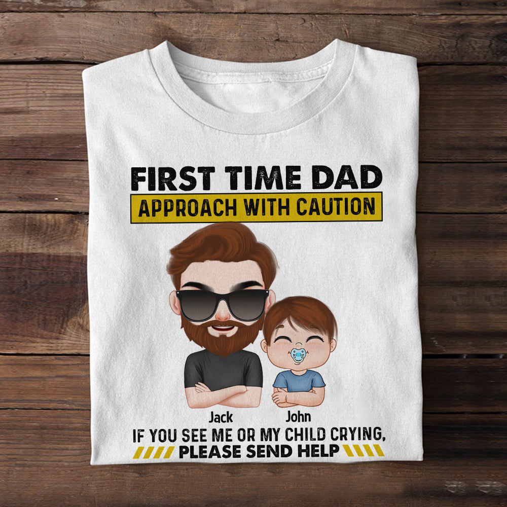 First Time Dad- Gift For Dad-Personalized Shirt-Dad Shirt - Shirts - GoDuckee