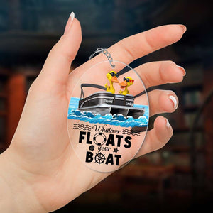 Pontoon Duck Whatever Floats Your Boat 02qhqn270623 Personalized Keychain - Keychains - GoDuckee