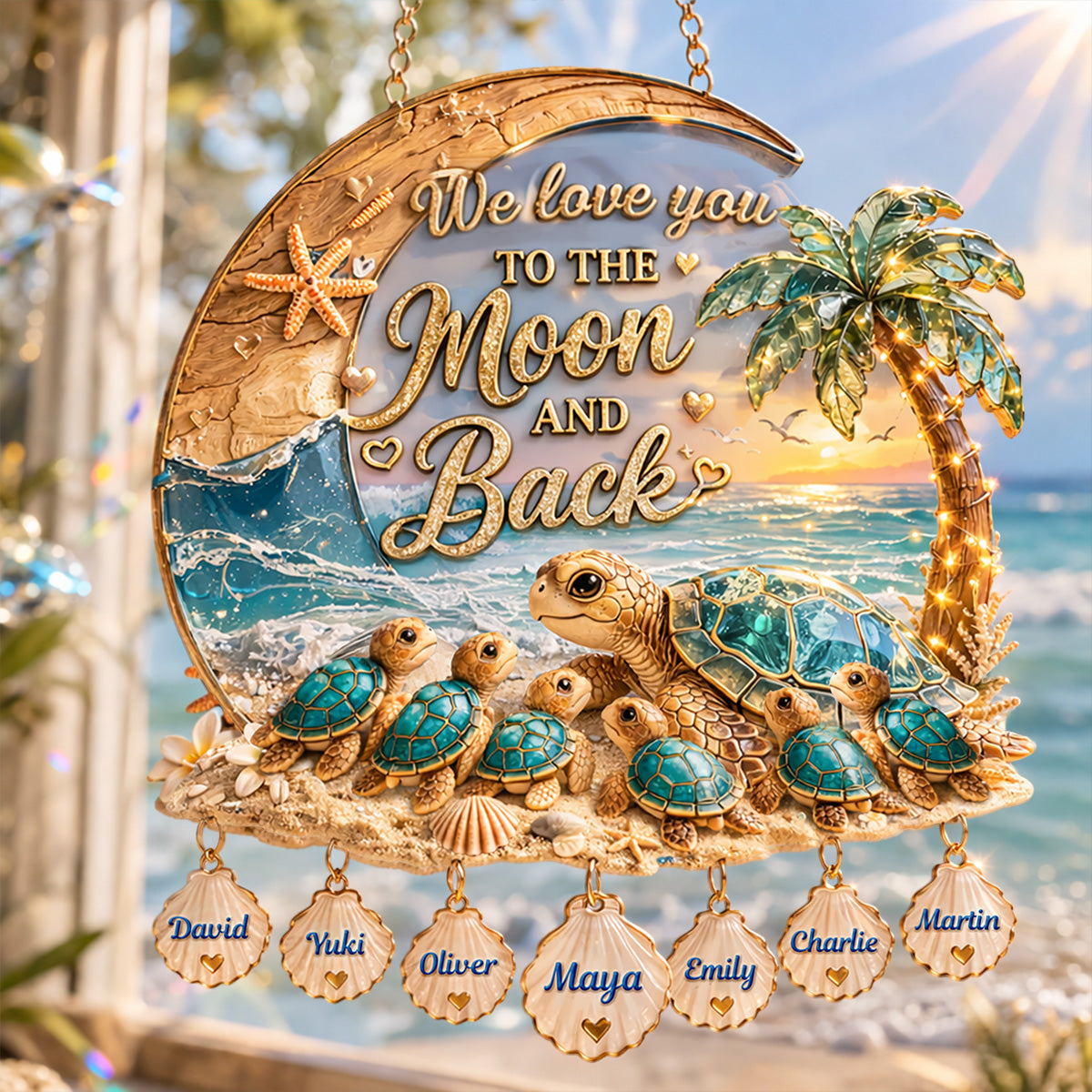 Mother Turtle And Baby Suncatcher - Personalized Gifts For Mom 06TOMG200326 - Ornament - GoDuckee
