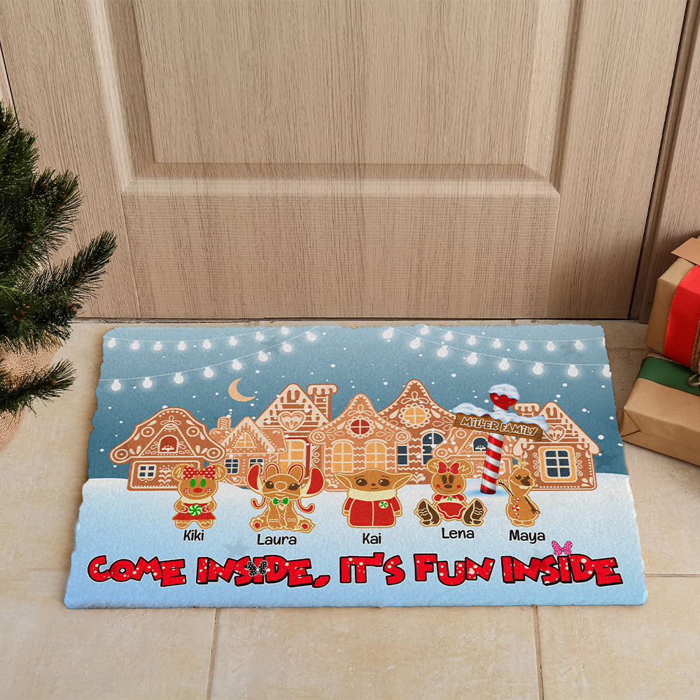 Personalized Gift for Family, Gingerbread Family Christmas Doormat 03TOLU170924 - Doormat - GoDuckee