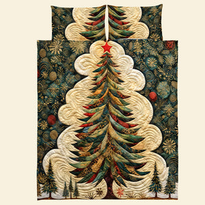 Classic Christmas Tree Quilt Bed Set 08ACQN291024 - Blanket - GoDuckee