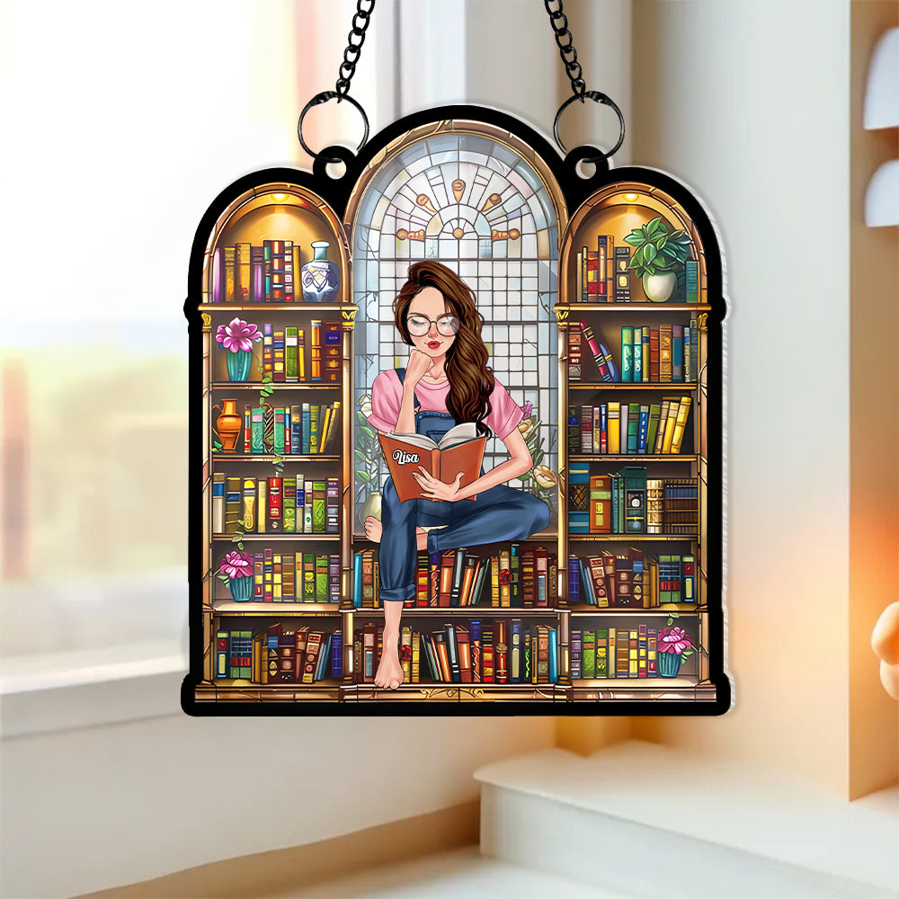 Personalized Gifts For Book Lover Suncatcher Ornament 02HUMH310724TM - Ornament - GoDuckee