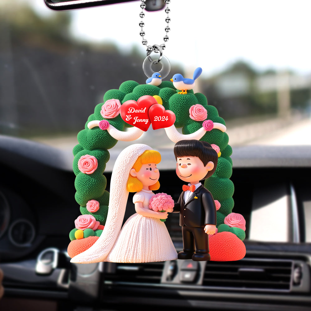 Personalized Gifts For Newlywed Couple Car Ornament 03katn161224 - Ornament - GoDuckee