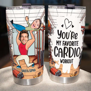 Custom Photo Gifts For Couple Gym Couple Tumbler 01TODT021224 - Tumbler Cup - GoDuckee