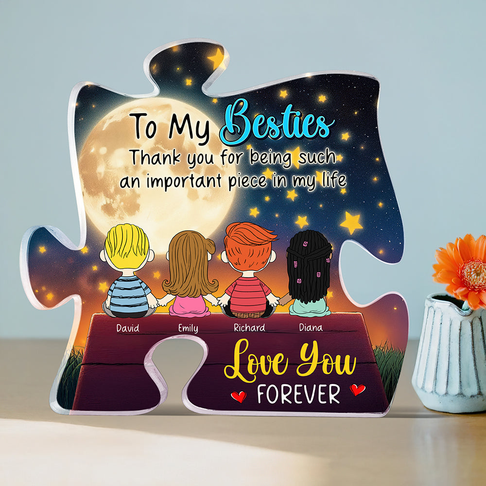 Personalized Gifts For Friends Shaped Acrylic Plaque 04xqqn101224hg Sitting Together See Moon - Shaped Plaques - GoDuckee