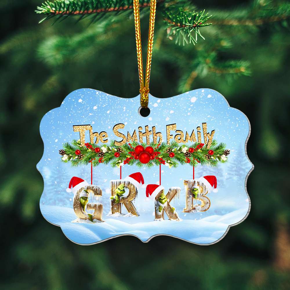 Personalized Gift For Family Alphabet Christmas Ornament 03OHMH301024 - Ornament - GoDuckee