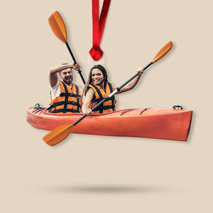 Gift For Kayaking, Personalized Acrylic Ornament, Image Upload Kayak Ornament, Christmas Gift - Ornament - GoDuckee