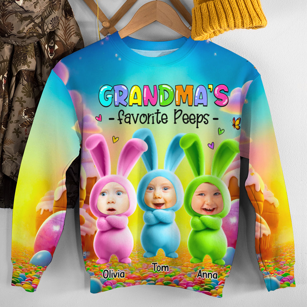 Custom Photo Gifts For Grandma Shirt Bunny Grandkids 01TGDT100325 - AOP Products - GoDuckee