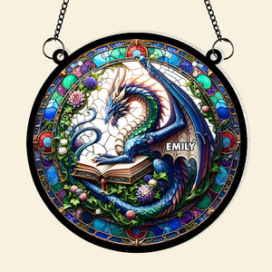 Personalized Gifts For Book Dragon Suncatcher Ornament 01NAMH150824 - Ornament - GoDuckee