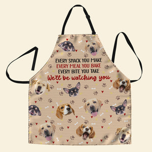 Custom Photo Gifts For Dog Lover Aprons We'll Be Watching You - Aprons - GoDuckee