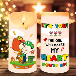 Personalized Gift For Couples LED Candle Hugging Cartoon Couple 03KALU261224HG - Led Candle - GoDuckee