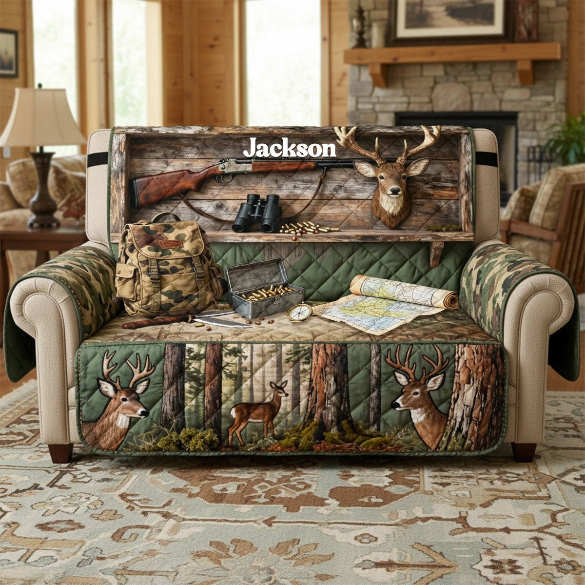 Deer Hunting Quilted Sofa Cover - Personalized Gifts For Hunters 01kimg290126 - Sofa Cover - GoDuckee