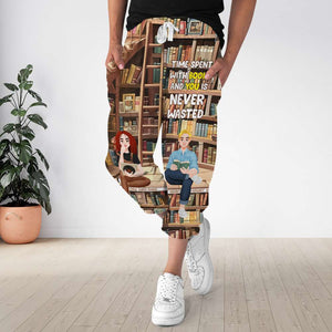 Personalized Gifts For Couple Unisex Joggers Sweatpants, Time Spent With Books Is Never Wasted 04TGLU281124PA - Shorts and Pants - GoDuckee