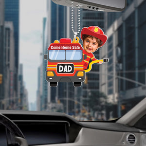 Custom Photo Gifts For Dad Car Ornament Come Home Safe - Ornaments - GoDuckee