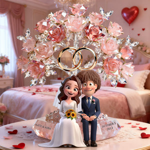 Wedding Couple Acrylic Plaque - Personalized Gifts For Couples 01natn221225 - Shaped Plaques - GoDuckee