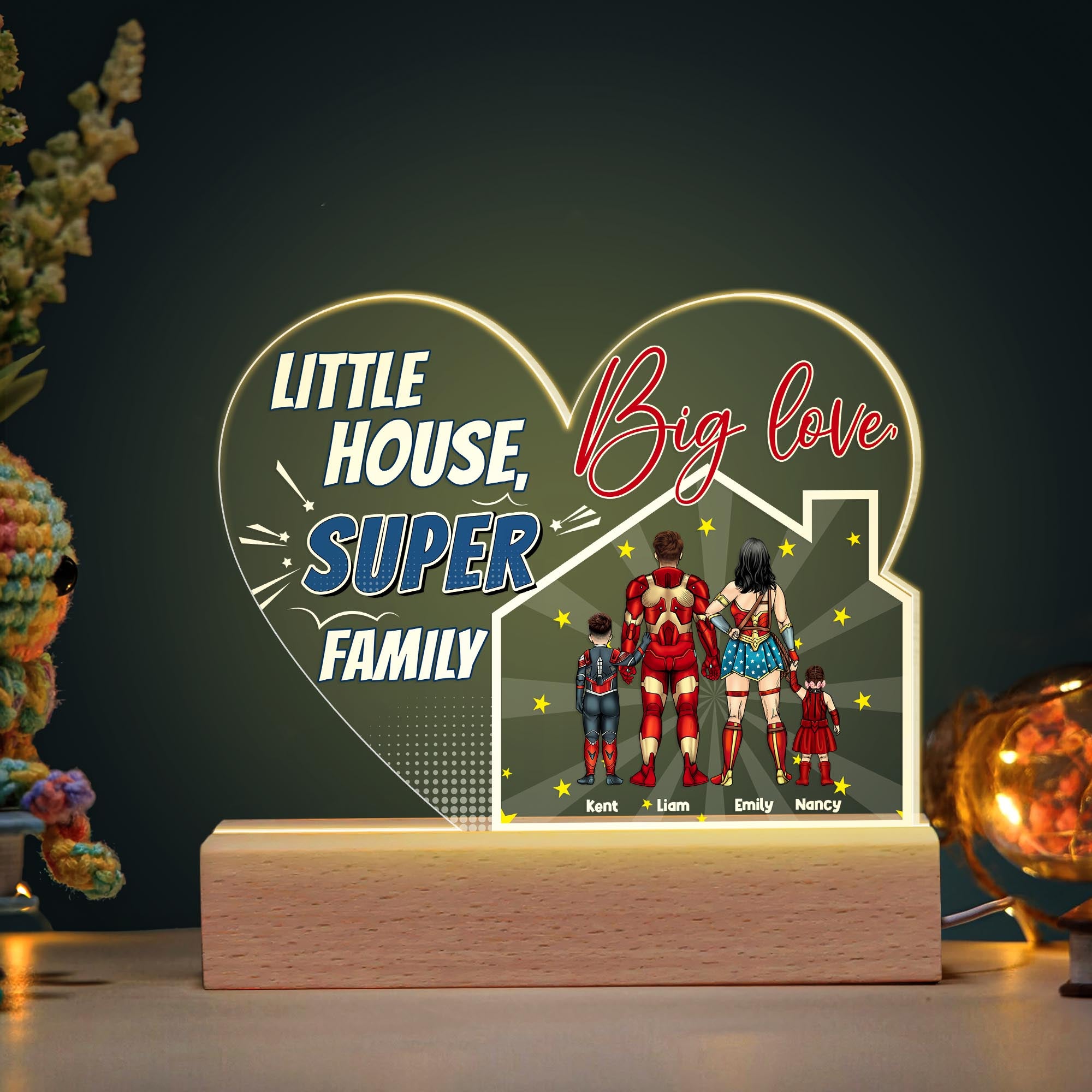 Little House Big Love Personalized Led Light, Family Gifts 01KAPU040124TM - Led Night Light - GoDuckee