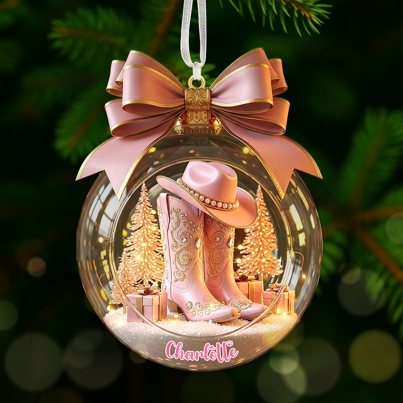 Cowgirl Custom Shape Acrylic Ornament - Personalized Gifts For Cowgirl Christmas Ornament 03PGMG091025 - Ornament - GoDuckee