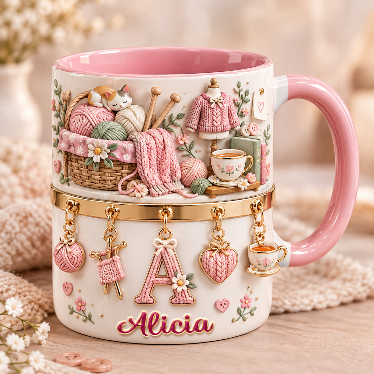 Knitting Lovers Coffee Accent Mug - Personalized Gifts For Christmas Coffee Mug 05TTDH290926 - Coffee Mug - GoDuckee