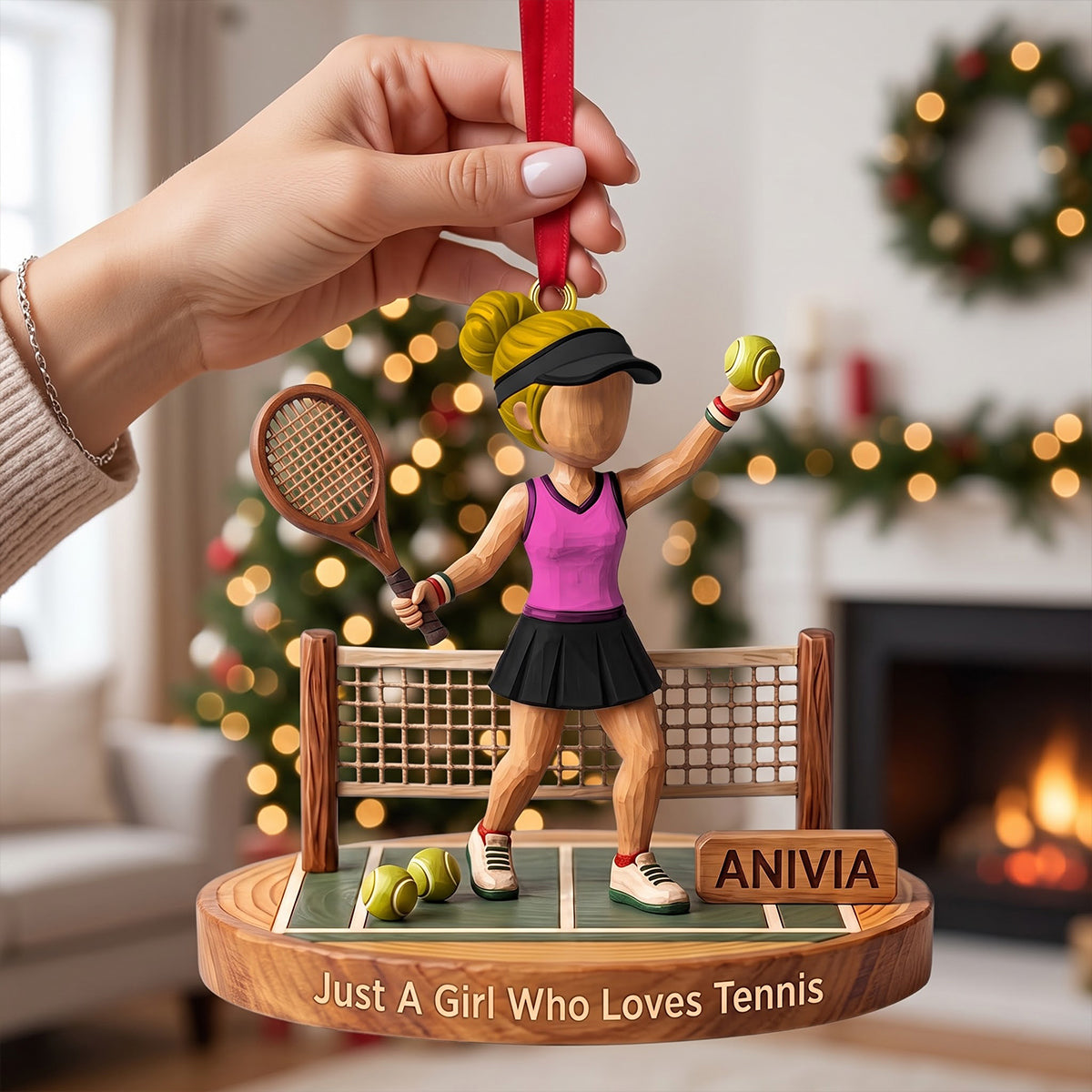 Tennis Girl Ornament - Personalized Gifts For Tennis Lover Christmas Ornament 01TTTN260926 - Ornament - GoDuckee