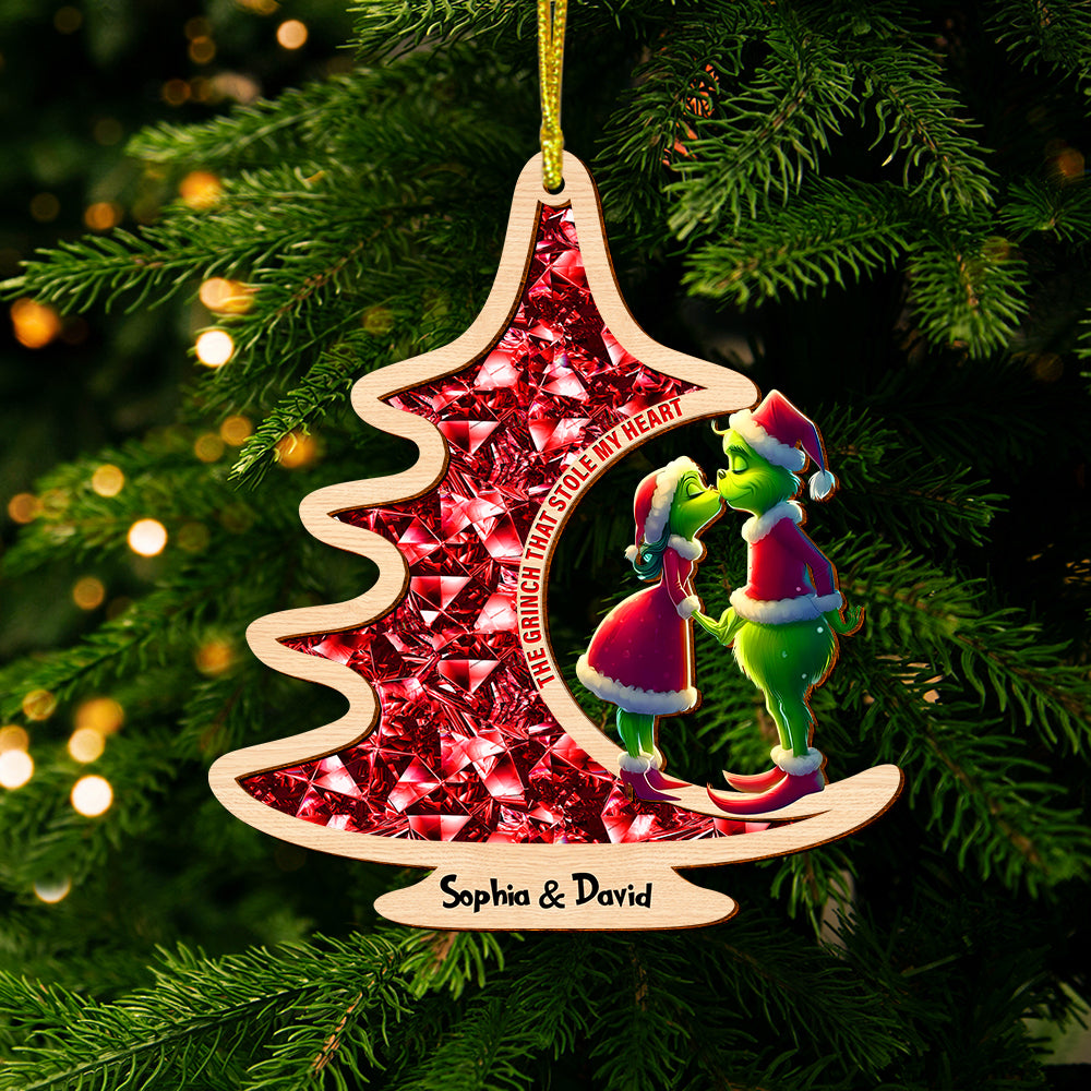 Personalized Gifts For Couple Christmas Ornament 02xqtn181124 Christmas Tree Couple Kissing - Ornament - GoDuckee