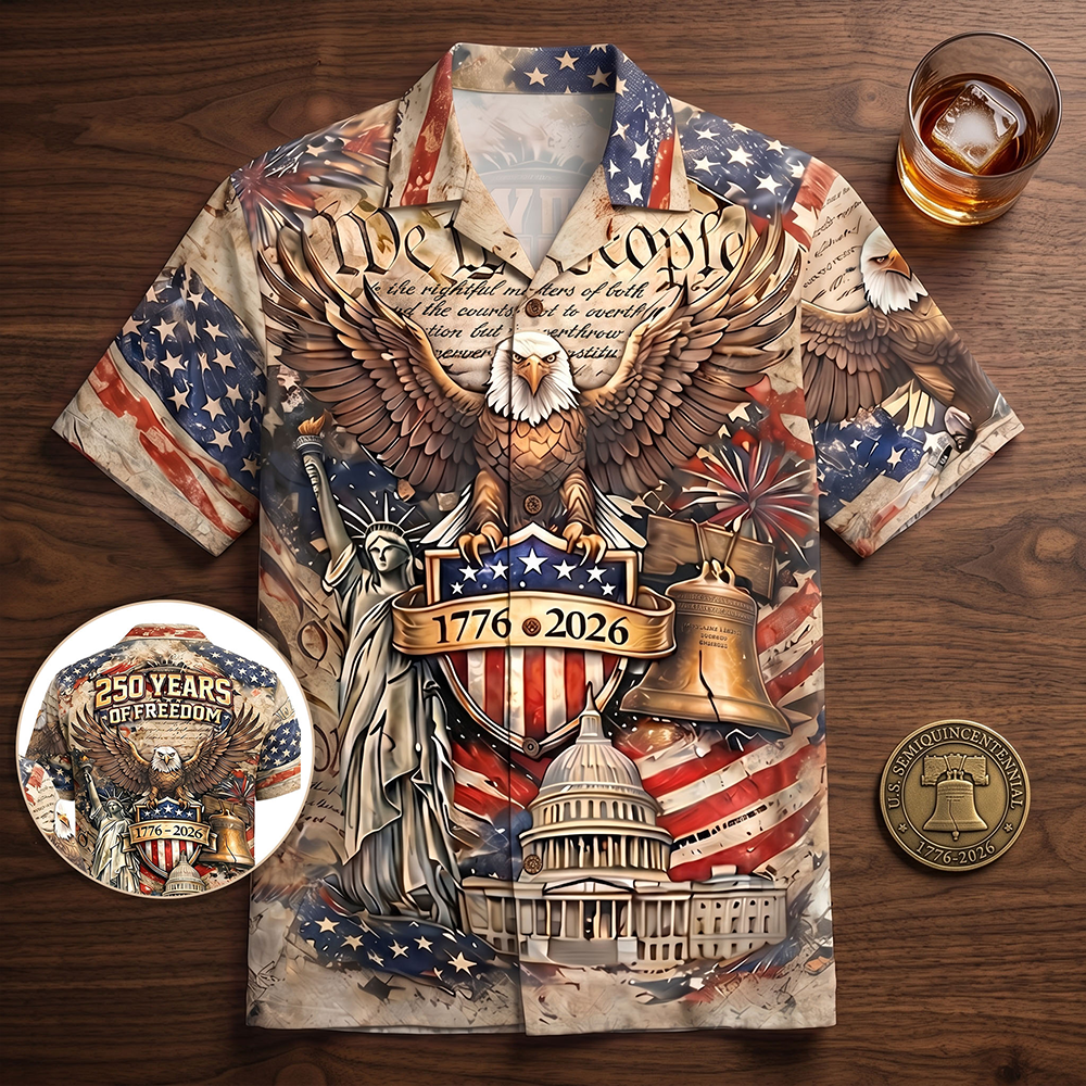 Celebrate America 250th Anniversary Hawaiian Shirt - Personalized Gifts For Patriots 01hutn250626 - Hawaiian Shirts - GoDuckee