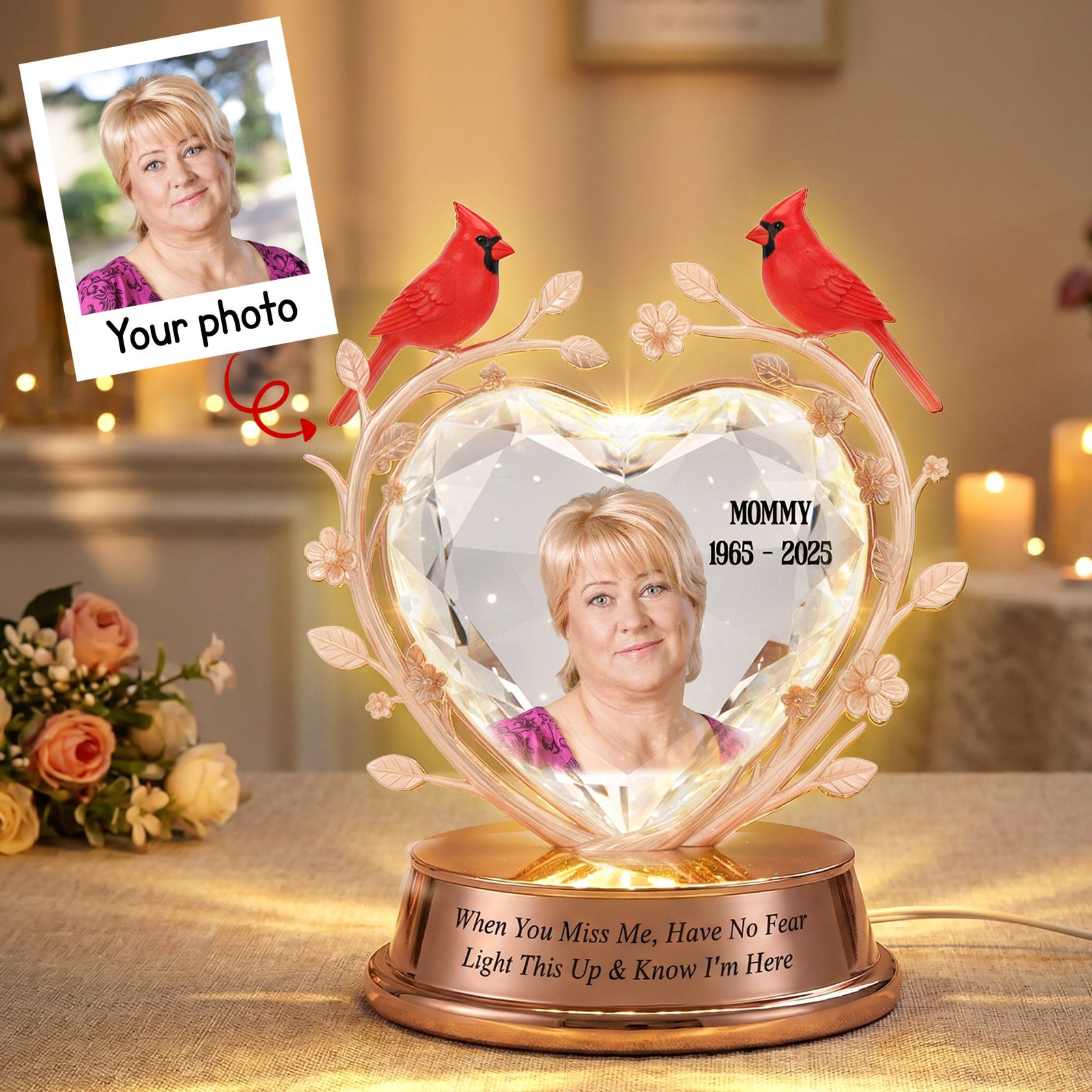 Custom Photo Memorial Acrylic Light Box 01namg271125 - Personalized Memorial Gifts - Light Box - GoDuckee