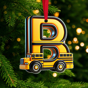 Custom Alphabet Letter Gifts For Bus Lover Christmas Ornament 01xqtn241024 - Ornament - GoDuckee