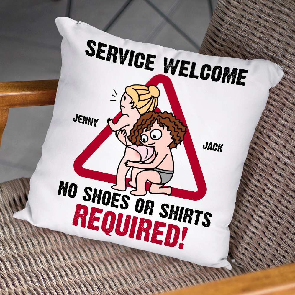 Naughty Couple - No Shoes Or Shirts Required, Personalized Pillow, Funny Gift For Couple - Pillow - GoDuckee