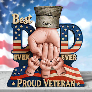 Proud Veteran Dad Acrylic Plaque - Personalized Gifts For Father 04HUQN080525 - Shaped Plaques - GoDuckee