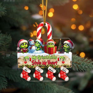 Personalized Gift For Grandma Christmas Ornament Green Monster Kids 01KAMH261124