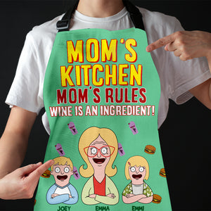 Personalized Gifts For Mom Aprons Mom's Rules 01XQLU030325HG - Aprons - GoDuckee