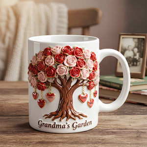 Family Heart Coffee Mug - Personalized Gifts For Grandma 04OHDT311225 - Coffee Mug - GoDuckee