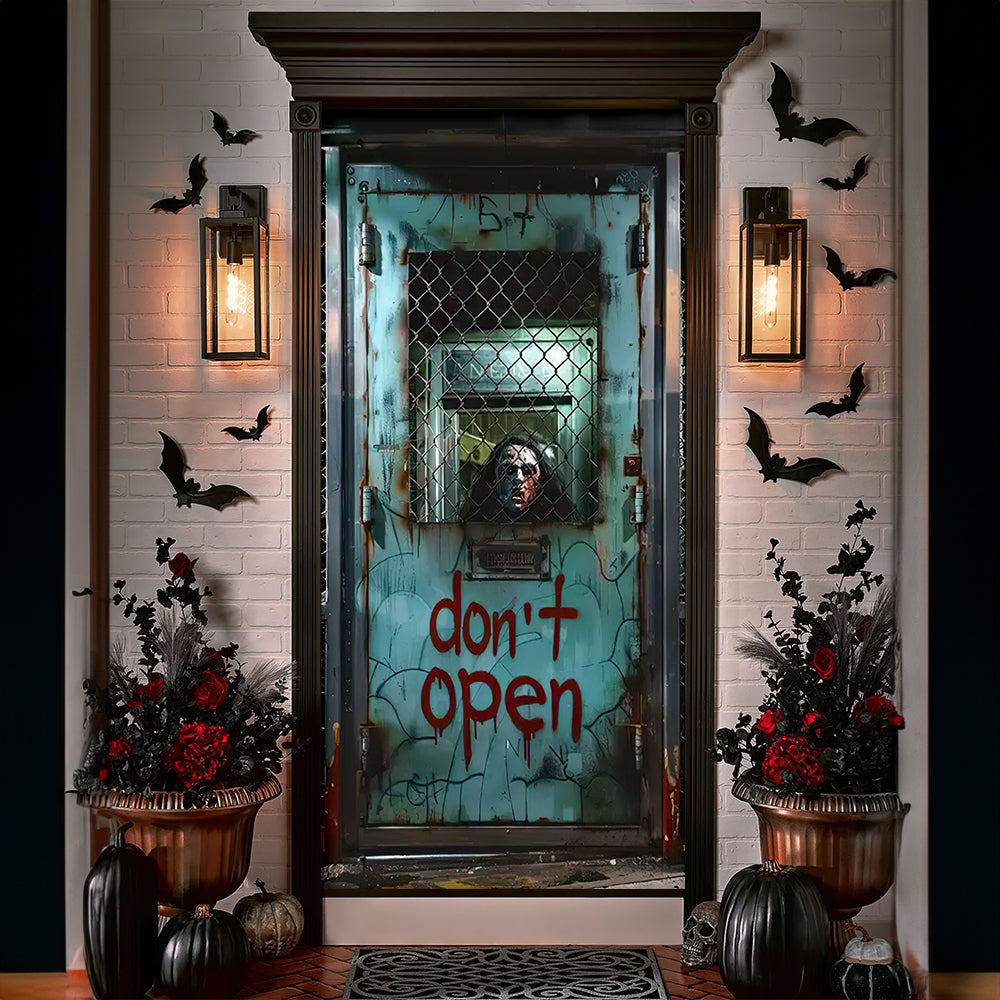 Halloween Door Cover Haunted Hospital Scary Head Scene 03ACDT090924 - Door Covers - GoDuckee