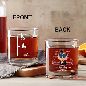 Funny Couple 11oz Round Whiskey Glass - Personalized Gifts For Couple 01TODT030525HG - Whiskey Glass - GoDuckee