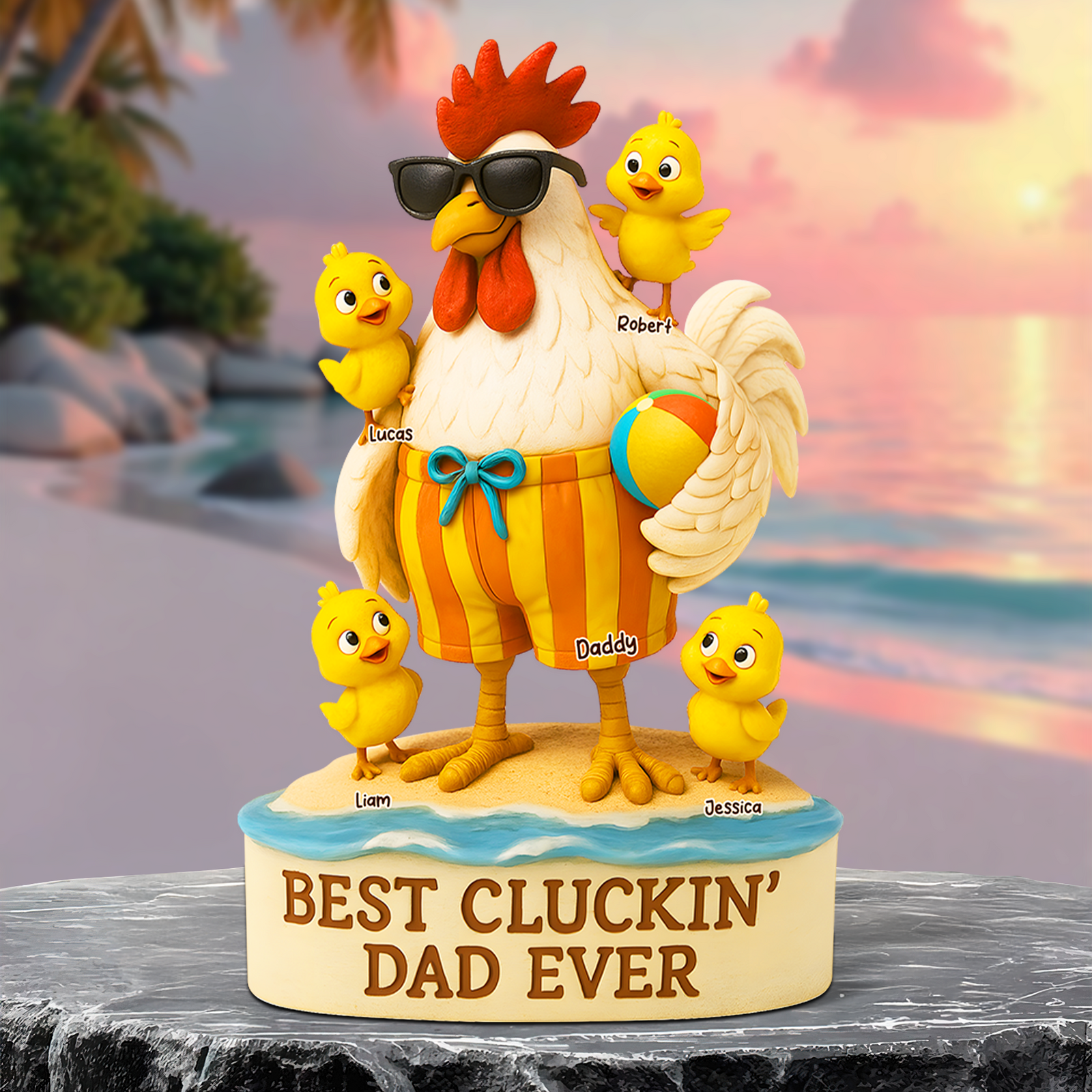 Rooster Dad Plaque - Personalized Gifts For Dad 03qhpu140525 - Shaped Plaques - GoDuckee