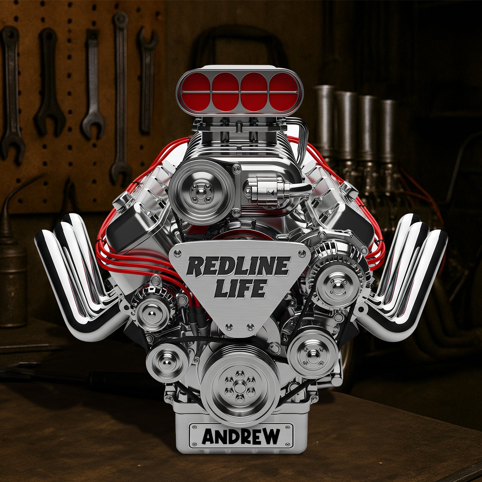 Dragster Engine Acrylic Plaque – Personalized Gift For Racing Lovers 01OHLU090625 - Shaped Plaques - GoDuckee