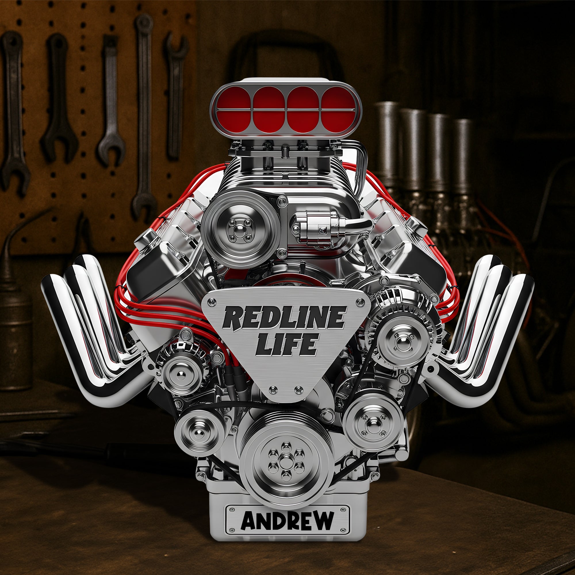 Dragster Engine Acrylic Plaque – Personalized Gift For Racing Lovers 01OHLU090625 - Shaped Plaques - GoDuckee