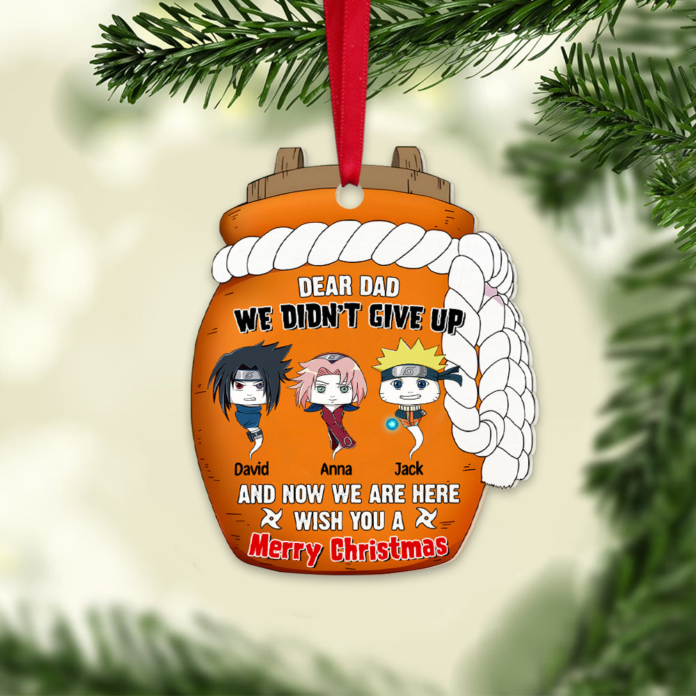 Now We Are Here Wish You A Merry Christmas, Personalized Acrylic Ornament, PW-01HTTN220923HH, Christmas Gift For Dad, Funny Gifts - Ornament - GoDuckee