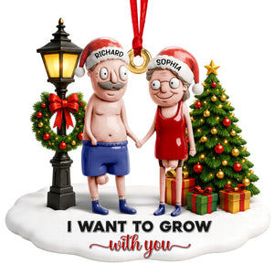 Funny Old Couple Ornament - Personalized Gifts For Couple Christmas Ornament 05OHQN140826