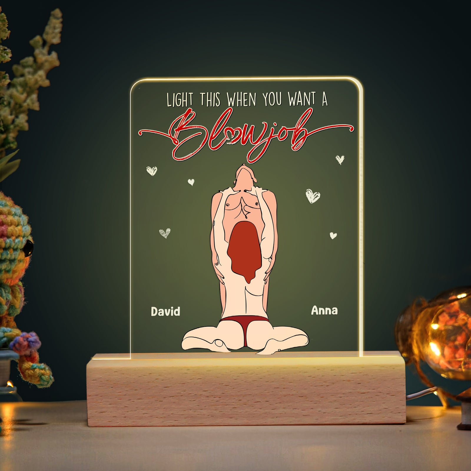 Personalized Gifts For Couple LED Light Light This When You Want A Blow Job - Led Night Light - GoDuckee