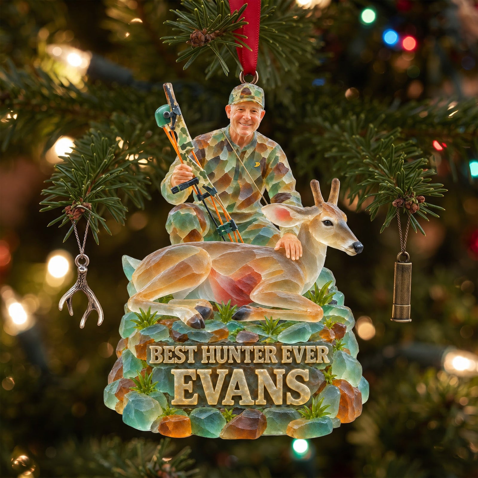 Best Hunter Ever Acrylic Ornament - Custom Photo Christmas Gifts For Hunters 03ohlu090926 - Ornament - GoDuckee
