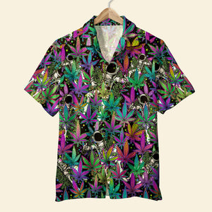 Gift For Stoners, Personalized Hawaiian Shirt, Cannabis Image Upload Hawaiian Shirt - Hawaiian Shirts - GoDuckee