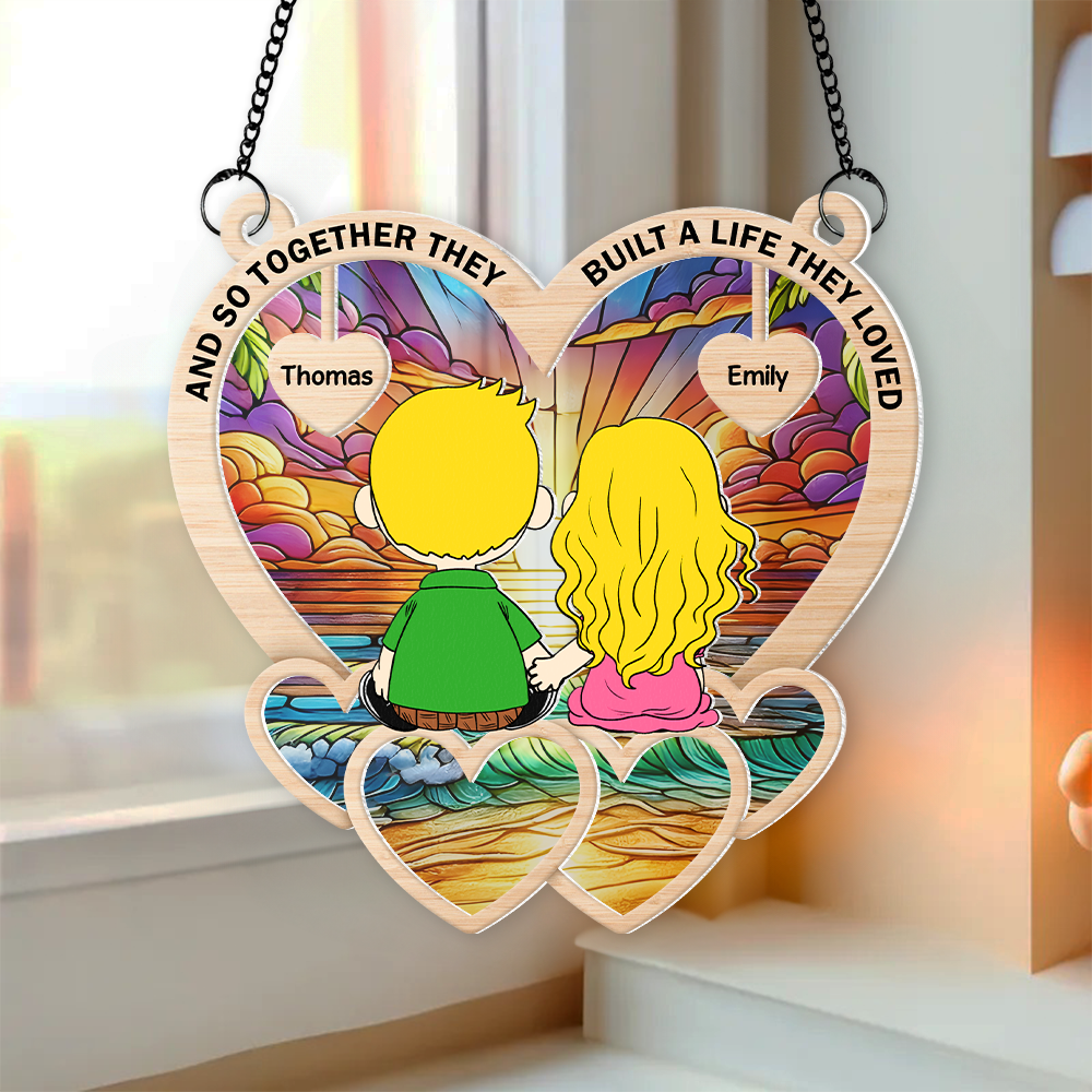 Personalized Gifts For Couple Suncatcher Ornament 03kapu301224hg - Ornament - GoDuckee